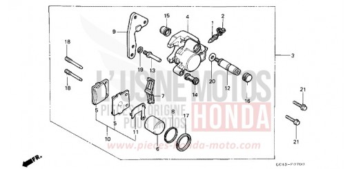VORDERRAD-BREMSSATTEL (RG/RH/RJ/RK) CR80RG de 1986